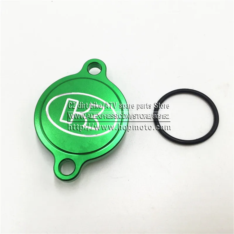 Green CNC Billet Engine Oil Filter Cover For   KX250F KX 250F KXF250 2004-2015 MX spare parts dirt pit bike Motorcross