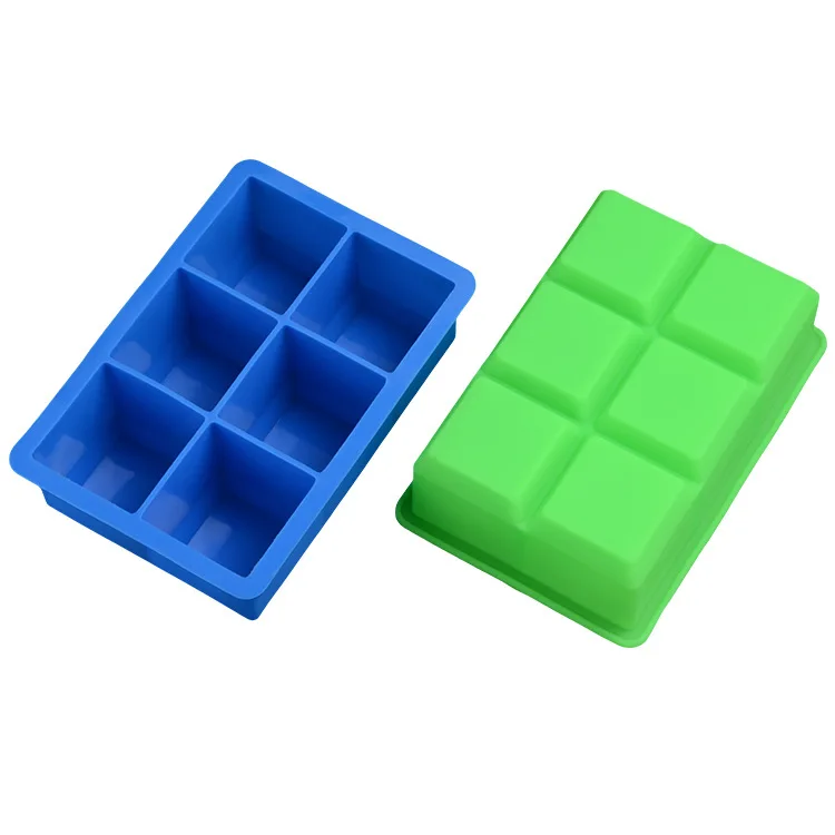 100pcs/lot 6 Grid DIY Silicone Square Ice Tray Cube Maker Whisky Cocktail Garnish Bar Superior Icing Mold lin4567