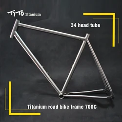 Free shipping !!! TiTo titanium  road bike frame 700C titanium road bicycle internal shifter housing