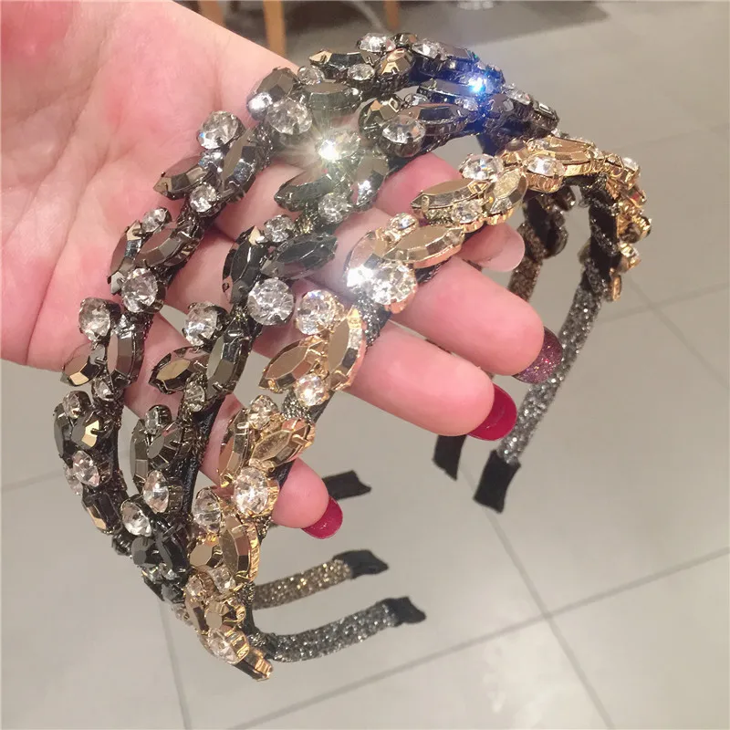 Women Hair Hoops Luxurious Rhinestone Headband Rhinestone Princess Hairband Girls Dance Party Sexy Boutique Hair Accessories