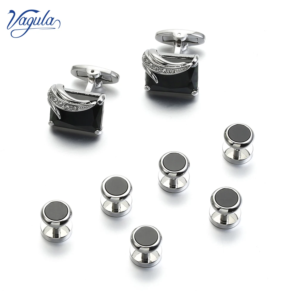 VAGULA Cufflinks Studs in 8PCS Set Luxury Gemelos Button Links Trendy Tuxedo Collar Stud 410