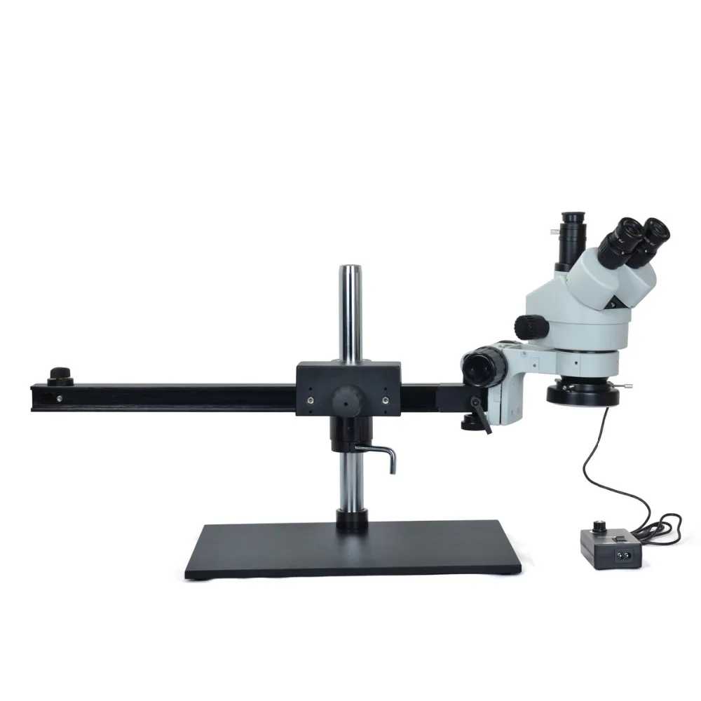 Stereo Microscope Simul-focal 7X-45X Trinocular Stereo Microscopes for Mobile Phone Repair with Big Table Stand