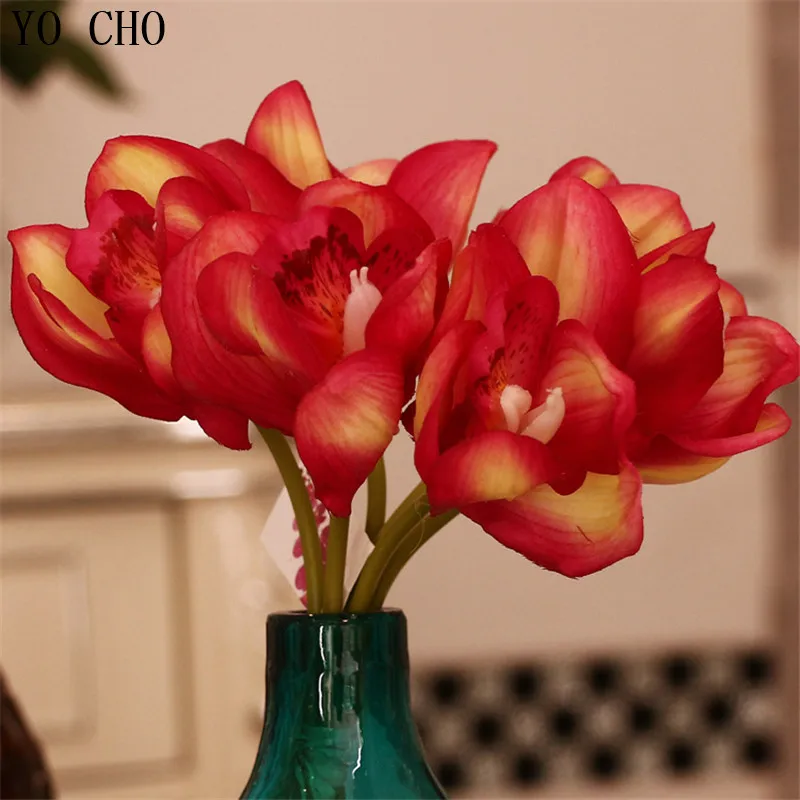 Artificial Orchid For Wedding Decoration  9 Color  Fake Flower For Wedding  For Home  Table  Garden Decoration Bridal Flower