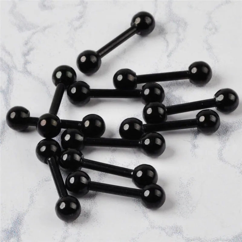 5Pcs/lot Tragus Helix Bar Black 3mm Ball Stainless Steel Labret Lip Bar Rings Stud Cartilage Ear Piercing Body Jewelry  пирсинг