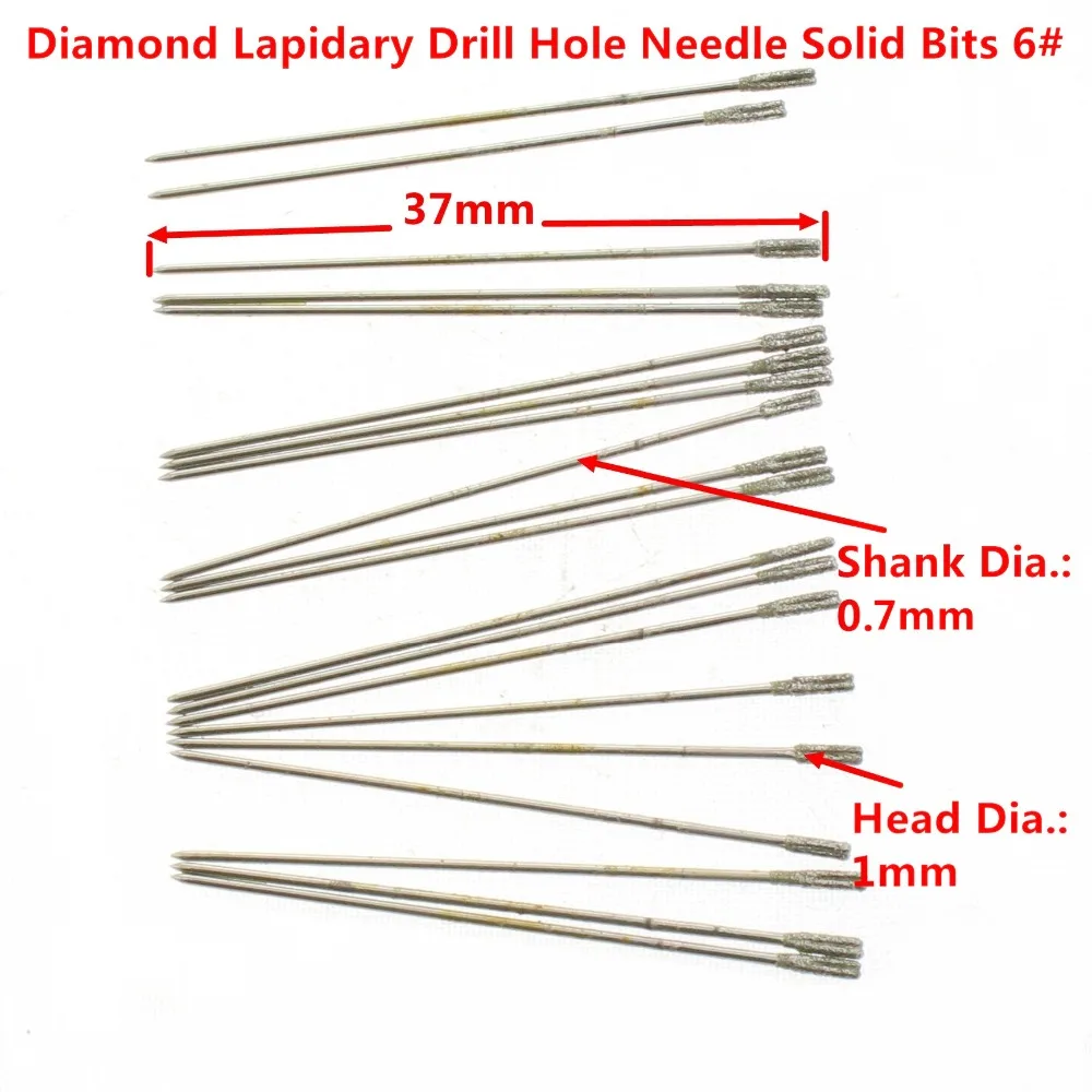 20Pcs 1-2.2mm Micro Diamond Drill Bits Small Gemstone Carving Burrs Masonry Drilling Lapidary Tools for Stone Sea Glass Jewelry