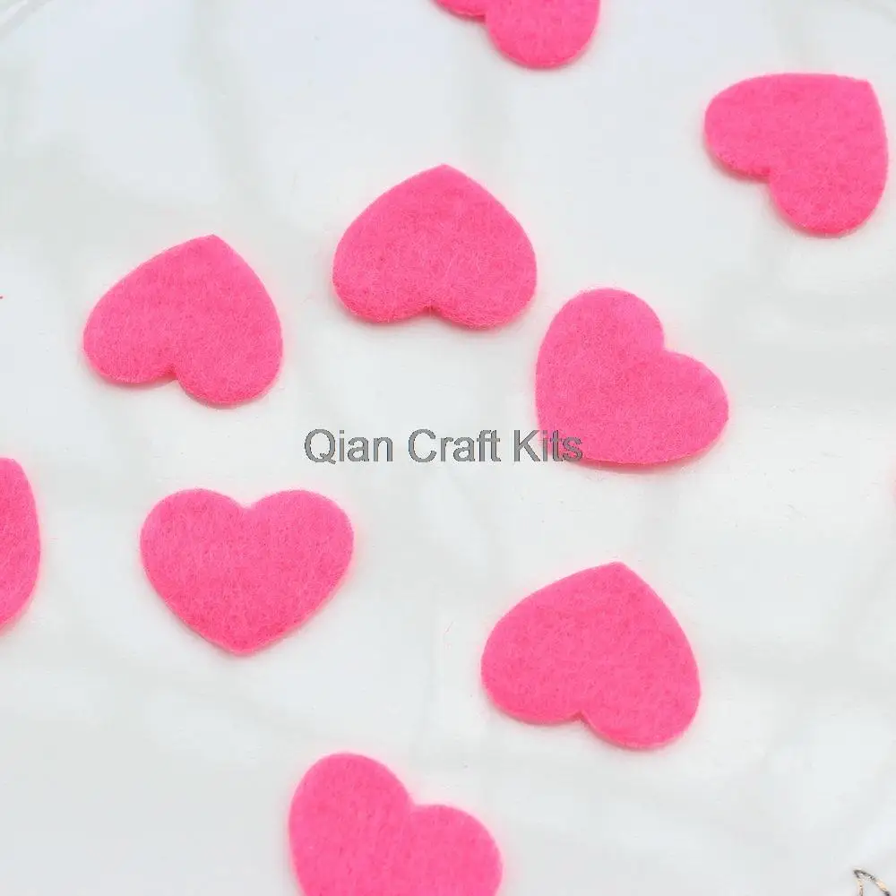 2000pcs diy kawaii Felt lovely pink hearts felt Wedding confetti Flatbacks cabochon crafts making Scrapbooking Wool Felt Hearts