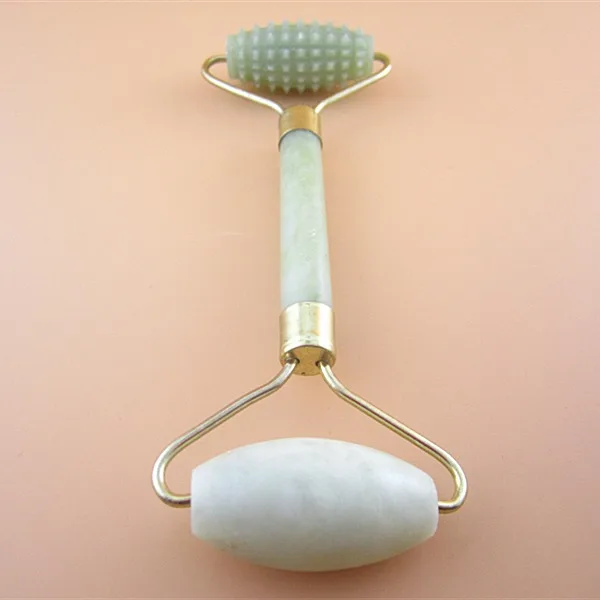 Face Natural Jade Roller Trigger Point Dual-head Massage V Slimming Acupoint Rolling Brush Health Care Tool Body Therapy