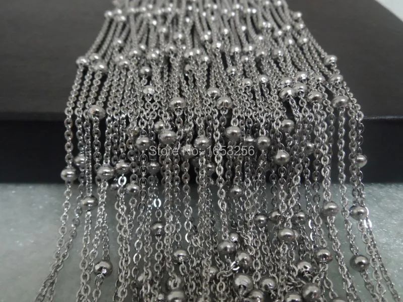 

Lot 10 Meters Stainless Steel Sheet With 4mm Beads Link Chain Jewelry Finding /Marking Chain in bulk