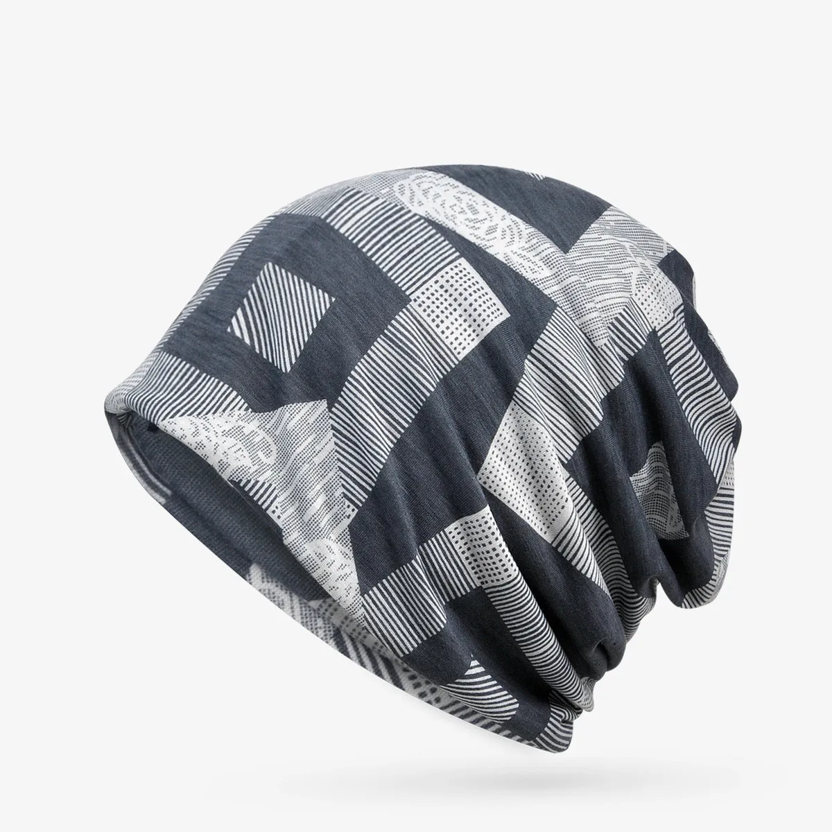 COKK nowa wiosna lato mężczyźni damska luźna czapka Beanie geometryczny wzór kapelusz czapka z dzianiny kobieta mężczyzna Turban Gorros Bone