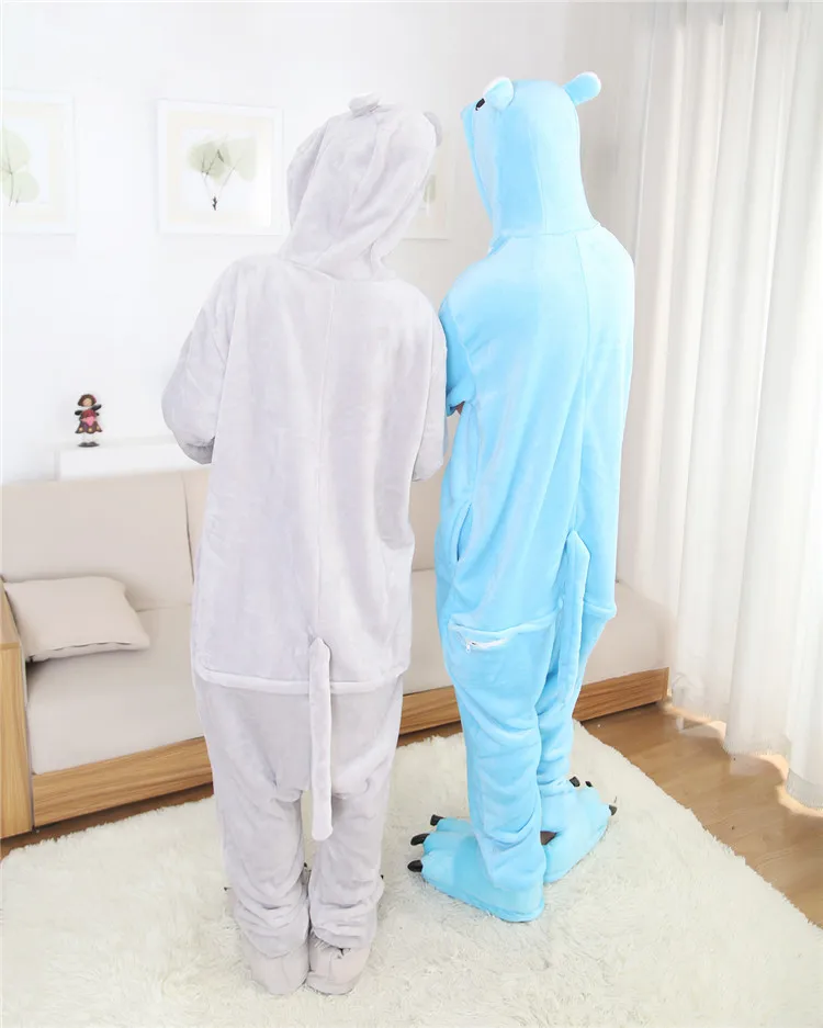 Minetom Kigurumi Pigiama Intero Unisex – Tuta Animale Peluche – Blu Stitch – Cosplay Halloween O Pigiama Invernale – Scarpe Pantofola Vendute Separatamente - 2