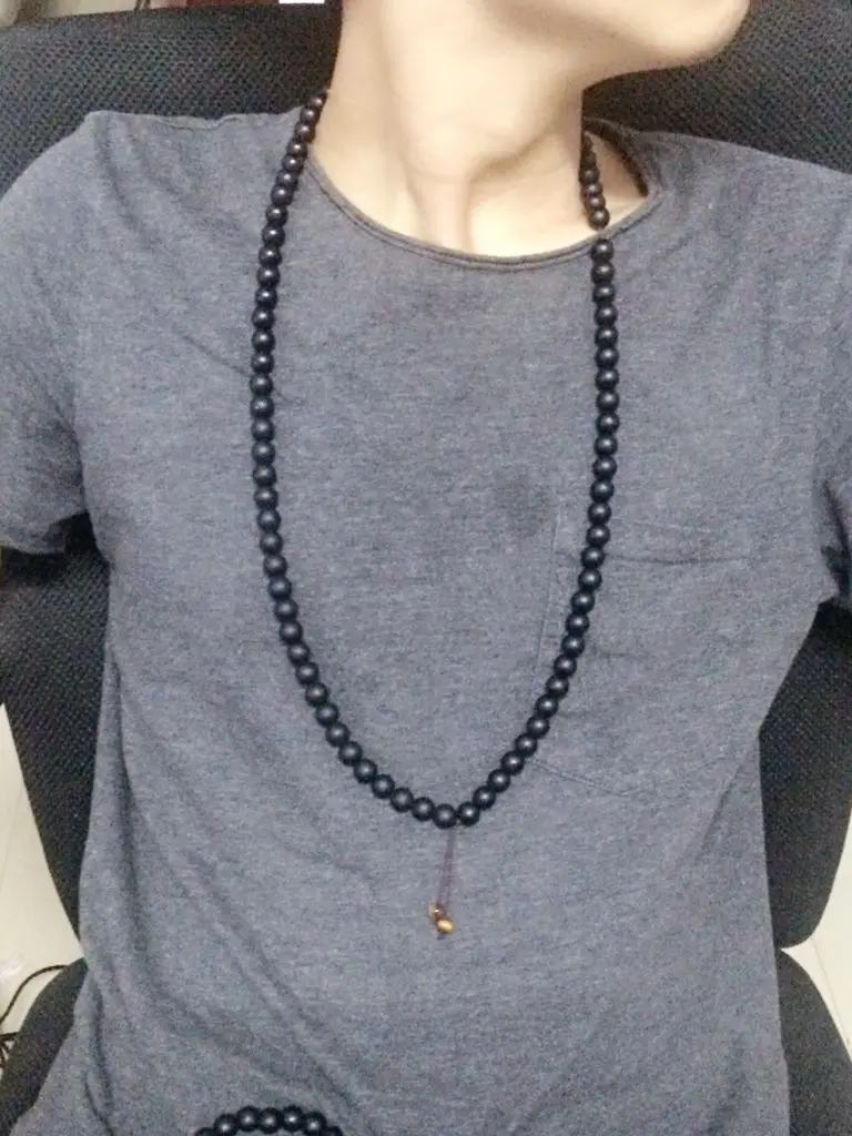 Natural Matte Black Onyx Handmade Necklaces 10mm Beads Mala Necklace Long Necklace Energy Men Jewelry