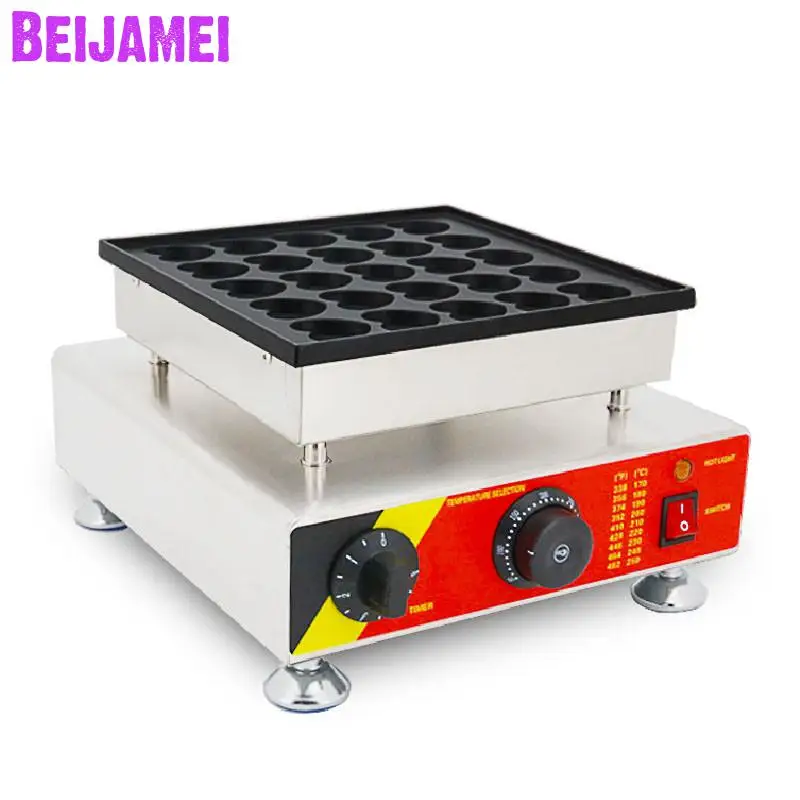 BEIJAMEI 25 hole heart shaped muffin machine, Electric copper burning machine heart shaped poffertjes waffle machine