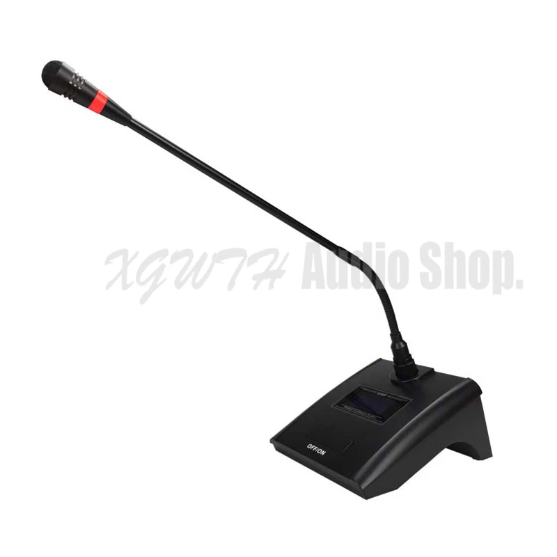 SISTEMA DE MICRÓFONO INALÁMBRICO Digital UHF de 4 canales, conjunto de transmisor y receptor de conferencia con cuello de cisne, micrófono profesional