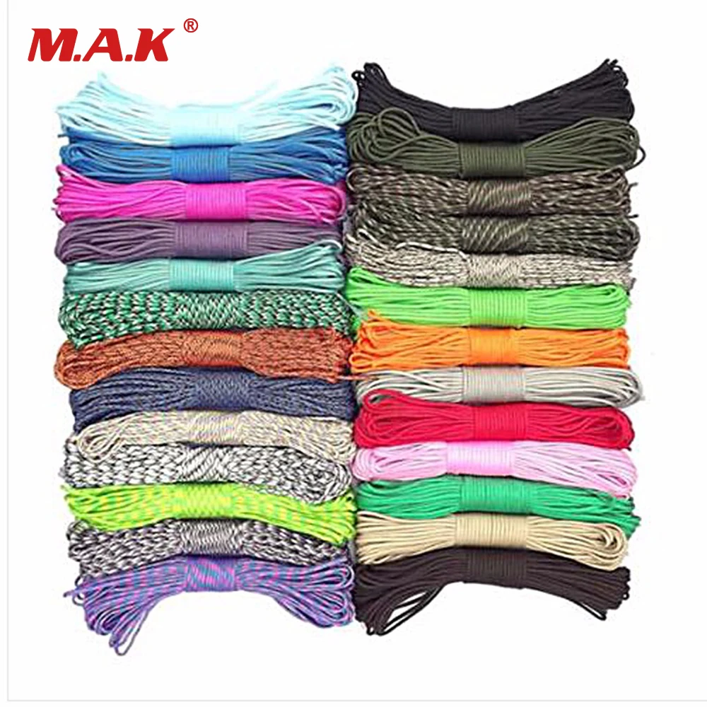 

12 Colors Paracord 550 Rope Type III 7 Stand 50FT / 8M Paracord Cord Rope Survival kit Wholesale