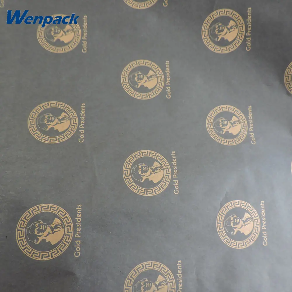 Black Tissue Paper, Custom Printed Logo, Gift Wrapping