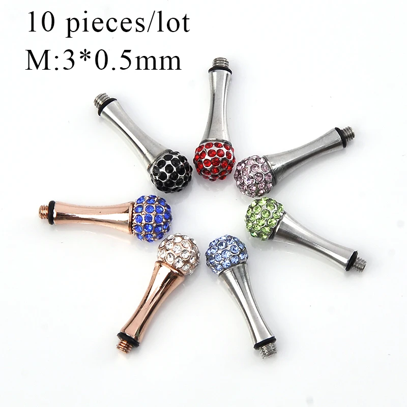 

10 pieces/lot Rhinestone Removable Finger Rest Scissors Tang Tail Nail Clavo De Cola Hairstyling Tools Parts M:3*0.5mm