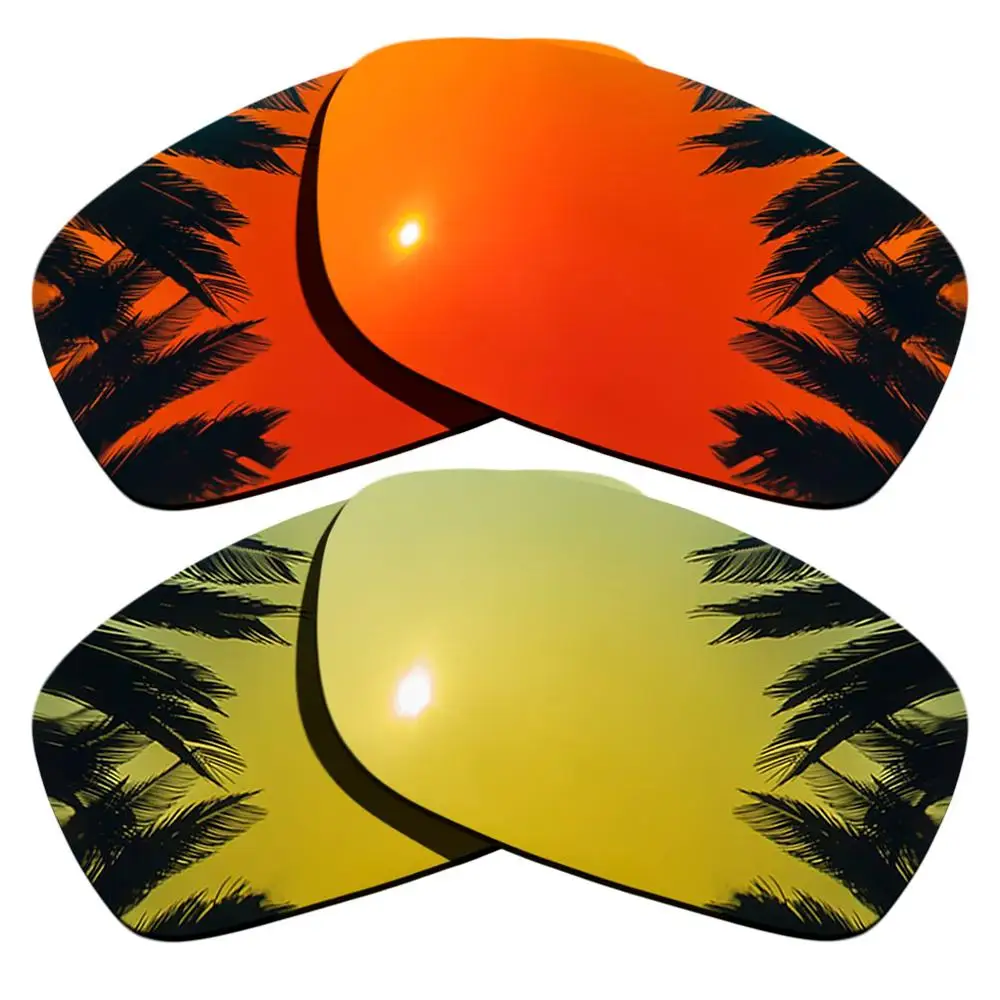 

24K Gold Mirrored & Orange Red Mirrored Polarized Replacement Lenses for Fives Squared Frame 100% UVA & UVB