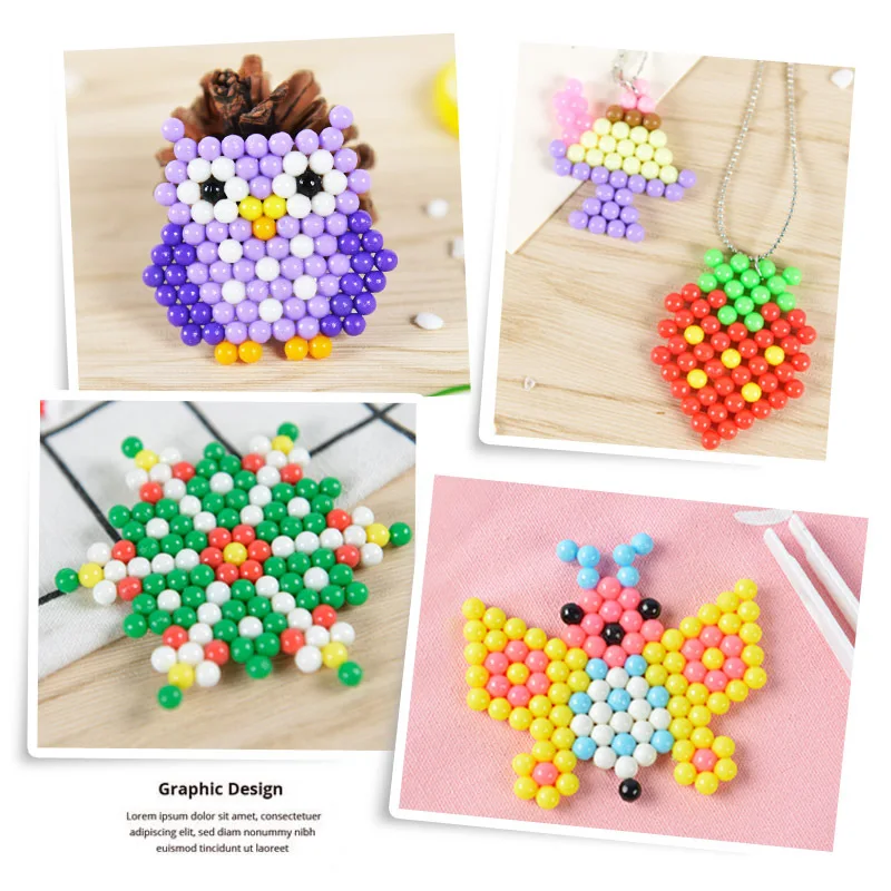 6000 pcs DIY Magic Waternevel beads Animal Molds Hand Making 3D Puzzle Kids Educational beads Toys for Children Spell Replenish