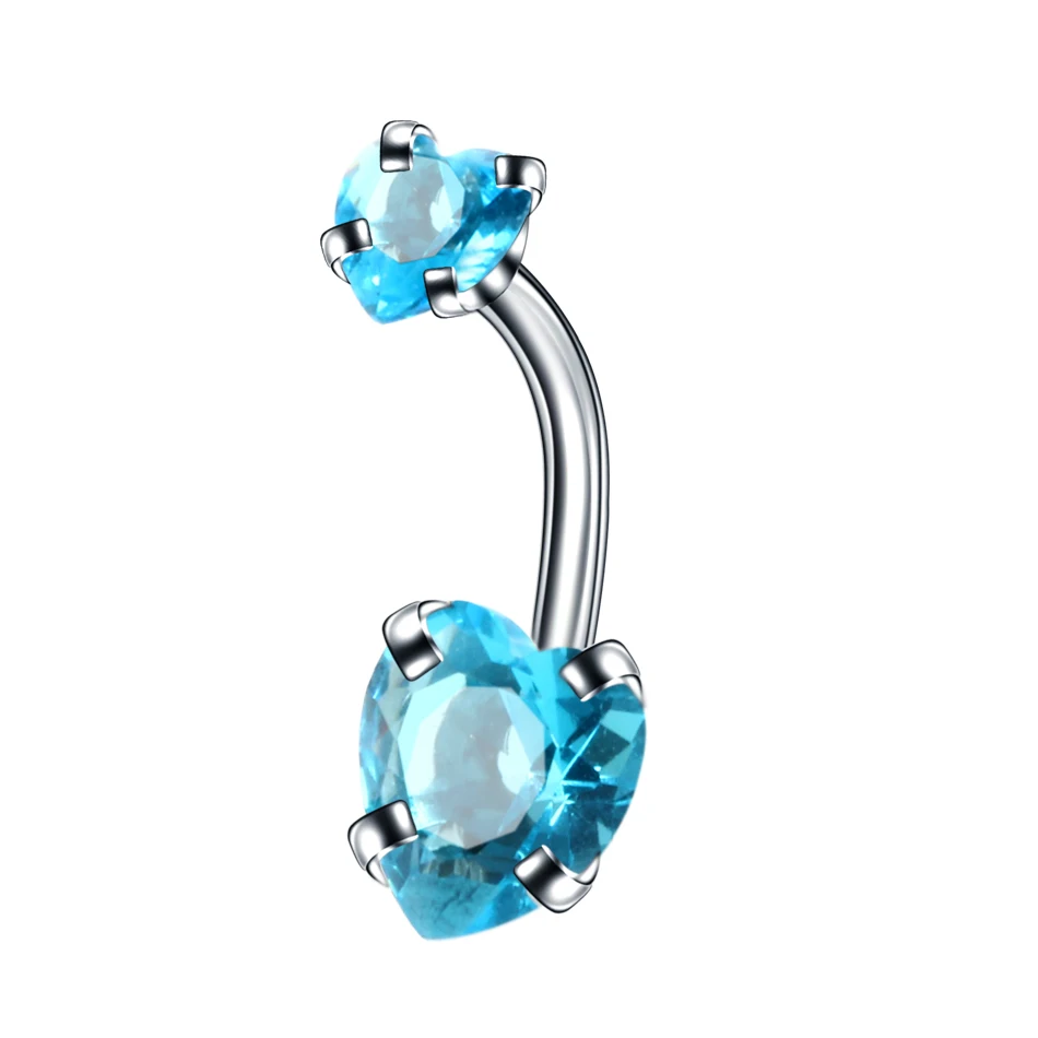 1PC Steel Belly Button Rings Crystal Piercing Navel Heart Style Piercing Navel Earring Belly Piercing Sex Body Jewelry Piercings