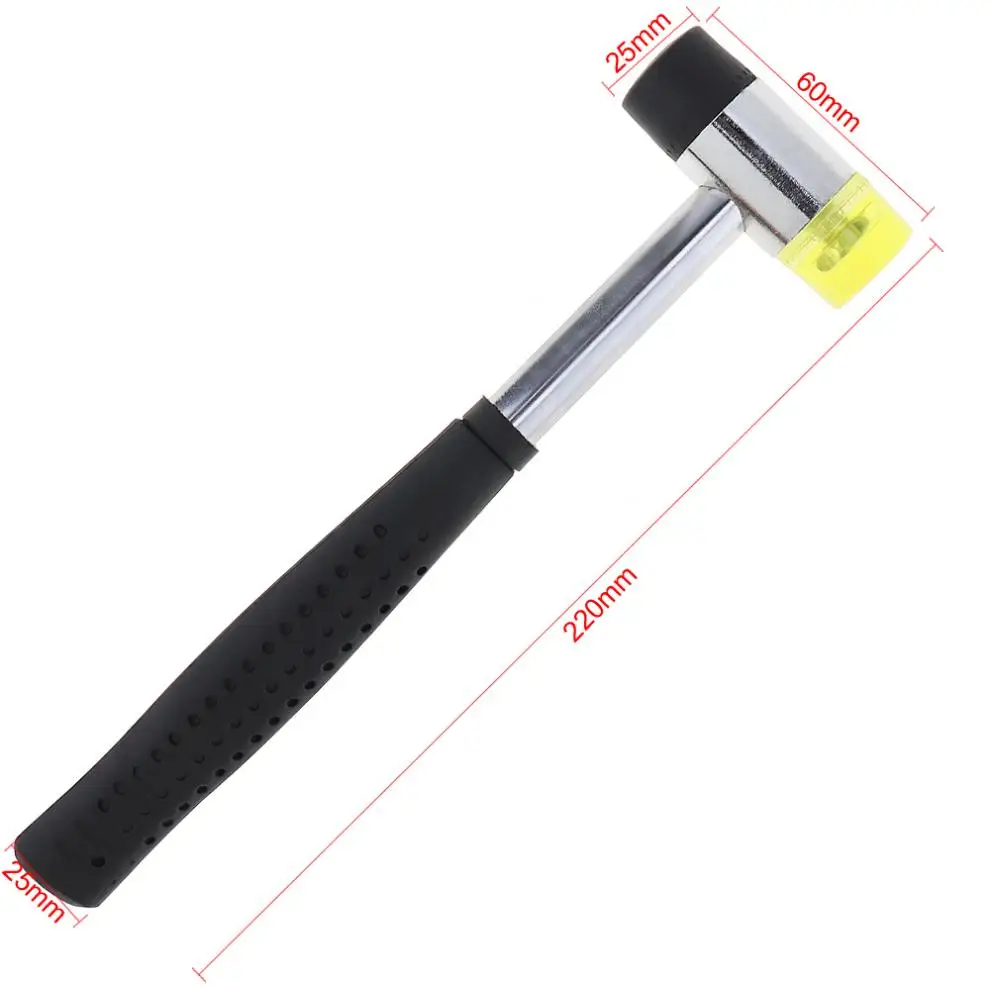 Tool Hammer Mallet Rubber Leather 25mm Double Face Soft Tap Durable And Powerful Grip Omfort Multifunctional Woodworking Steel