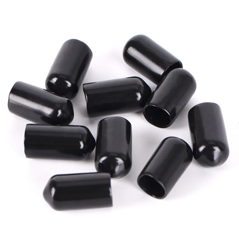 10PCS PVC End cap Kite Cap Rubber End Caps For 4 Lines Quad Stunt Kite Fixed Parts 3/4/5/6/7/8MM Black