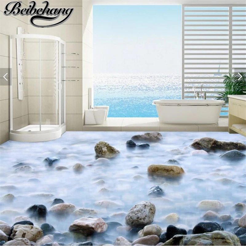 

beibehang Custom living room shopping mall self-adhesive decorative painting high-definition cobblestone bathroom 3D floor