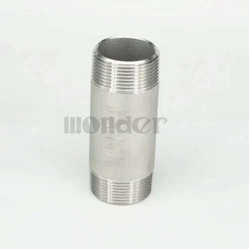 

1-1/4" NPT Male 304 Stainless Steel 100mm Length Barrel Nipple Forged Pipe Fitting 2000 PSI Water Gas Oil