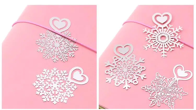 Schneeflocke Lesezeichen Edelstahl Frohe Weihnachten Buch Seite Marker Metall Blume Lesezeichen – Detail 6