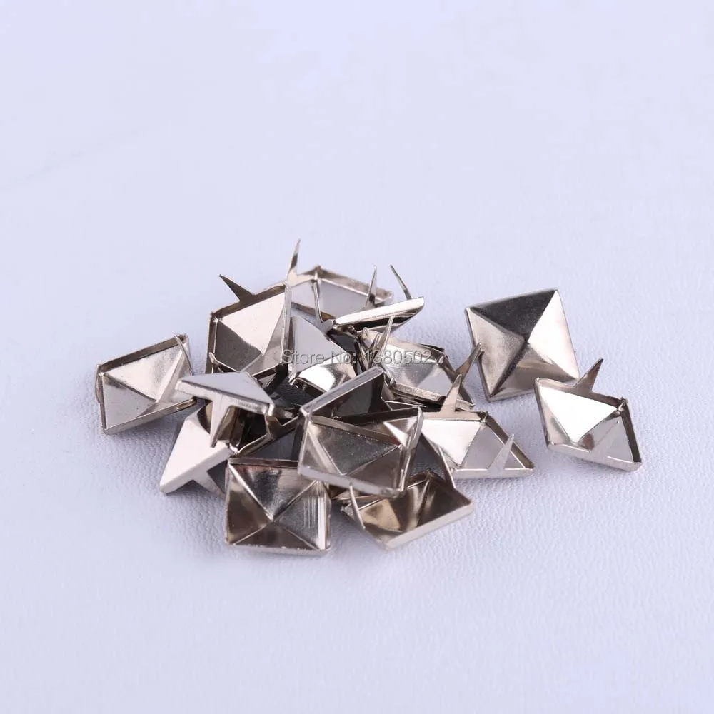 100pcs 12*12*5mm silver color  metal unique design square Garment Rivets DIY Accessories for bag shoes