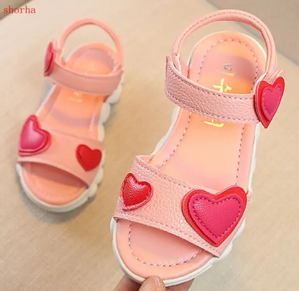 Girls casual sandals 2018 summer new Korean children's open-toed sandals love colour matching sandals