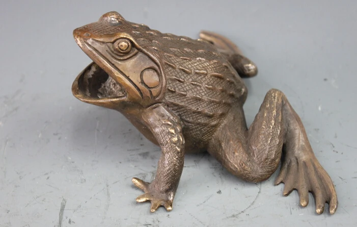 

China Folk Classical Bronze Copper Frog Animal Decor Statue Sculpture Copper garden decoration