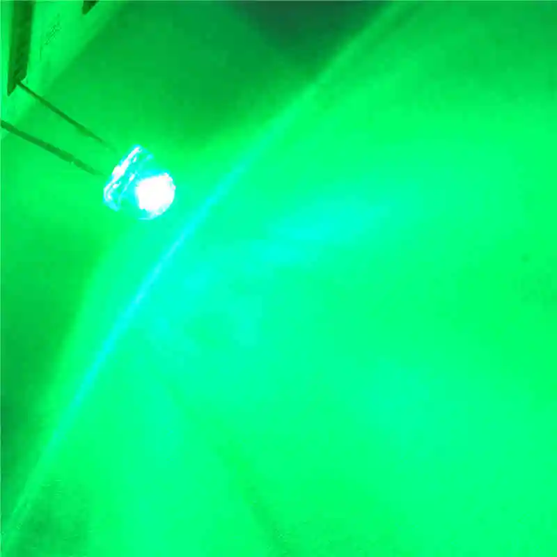 

LED light-emitting diode straw hat 5MM white hair green light (1000pcs)