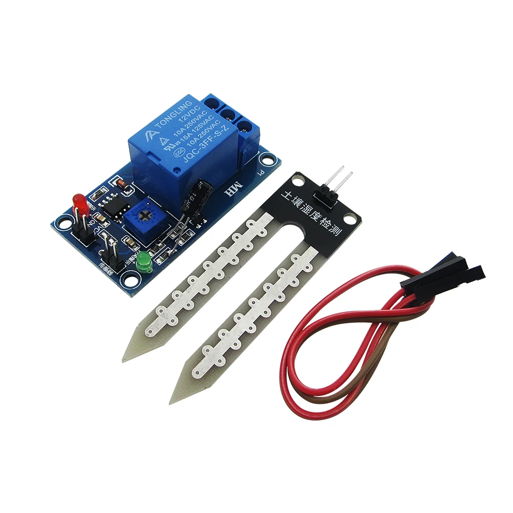 

10PCS/LOT NEW DC 5V/12V soil moisture sensor relay control module Automatic watering of the humidity starting switch