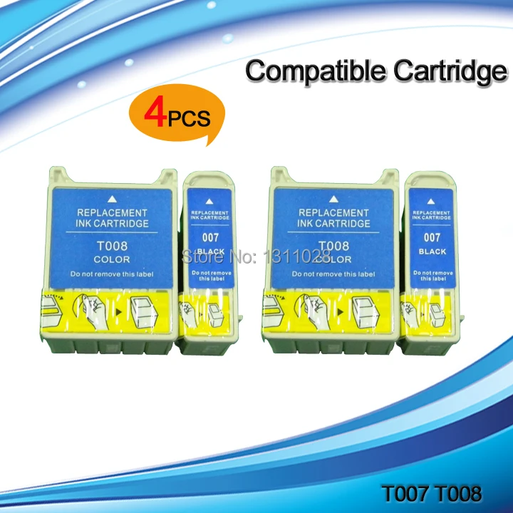 T007 T008 Compatible Ink Cartridges for Stylus Photo 780 785EPX 790 825 870 875DC  875DCS 890 895 915,2 sets,4PCS, free shipping