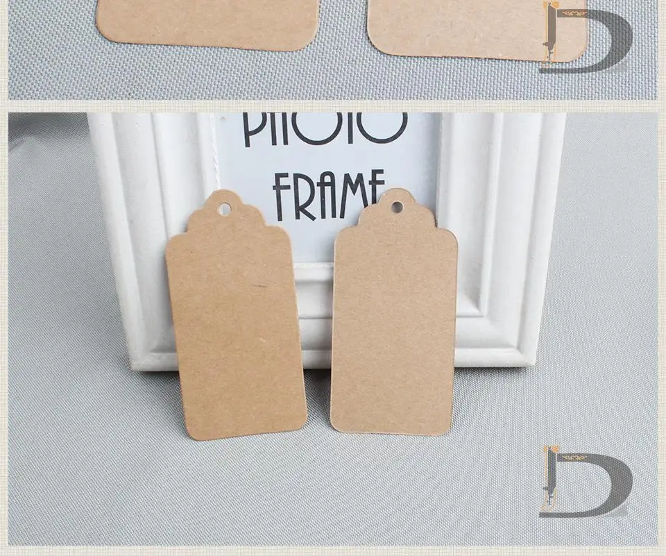 Großhandel 500 Stück 4,5 x 9 cm leere Preisschild Kraftpapier Geschenkanhänger mit Hanfschnüre DIY braunes Papier Kraftetikettenpapier TAGGING – Detail 6