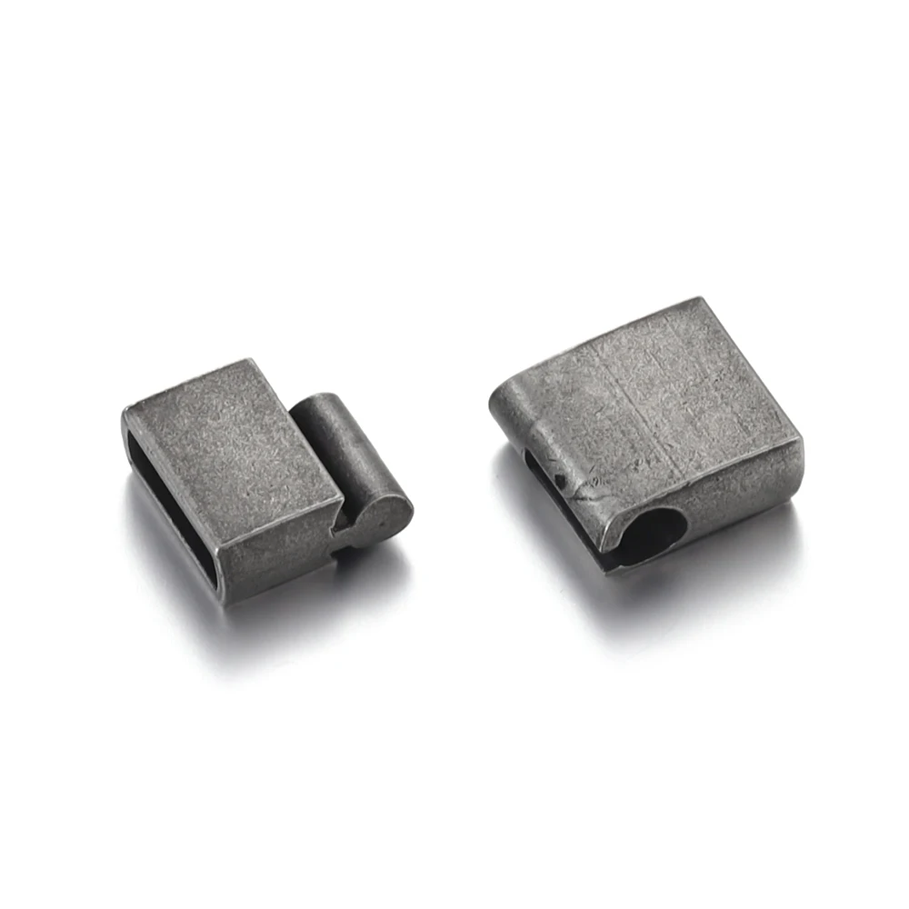 Stainless Steel Magnetic Clasp Flat Hole 10*3mm Leather Cord Clasps Magnet Buckle DIY Bracelet Jewelry Making Accessories