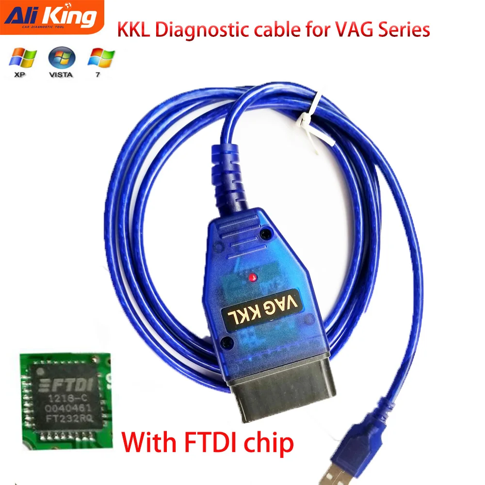 

USB Cable KKL VAG-COM OBD2 II OBD KKL Diagnostic Scanner For VAG Series Car V-W/A-udi/S-eat Diagnostic Cable KKL with FTDI Chip