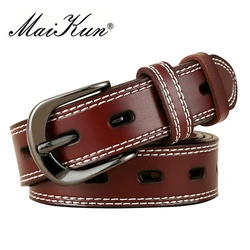 Luxury Genuine Leather Belts for Women Top Quality Cowskin Women's Belt Vintage Metal Buckle Strap for Jeans Fashion Accessories