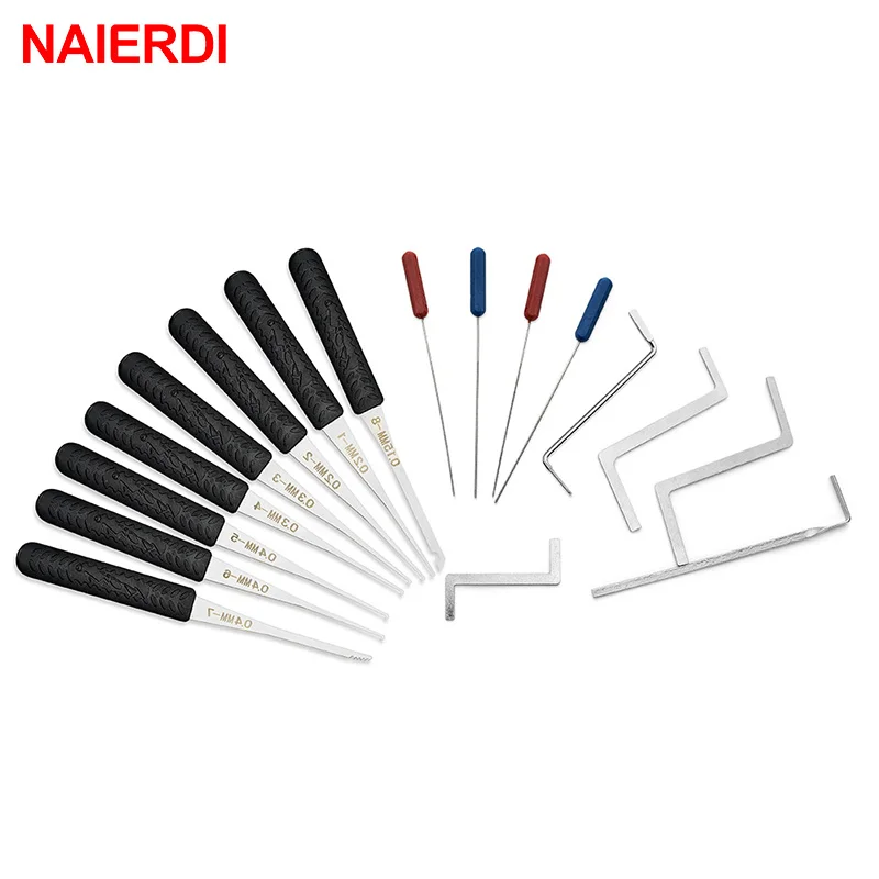 12Pcs Naierdi Lock Pick Set Slotenmaker Levert Gebroken Sleutel Auto Extractor Verwijder Haken Rvs Diy Handgereedschap Hardware