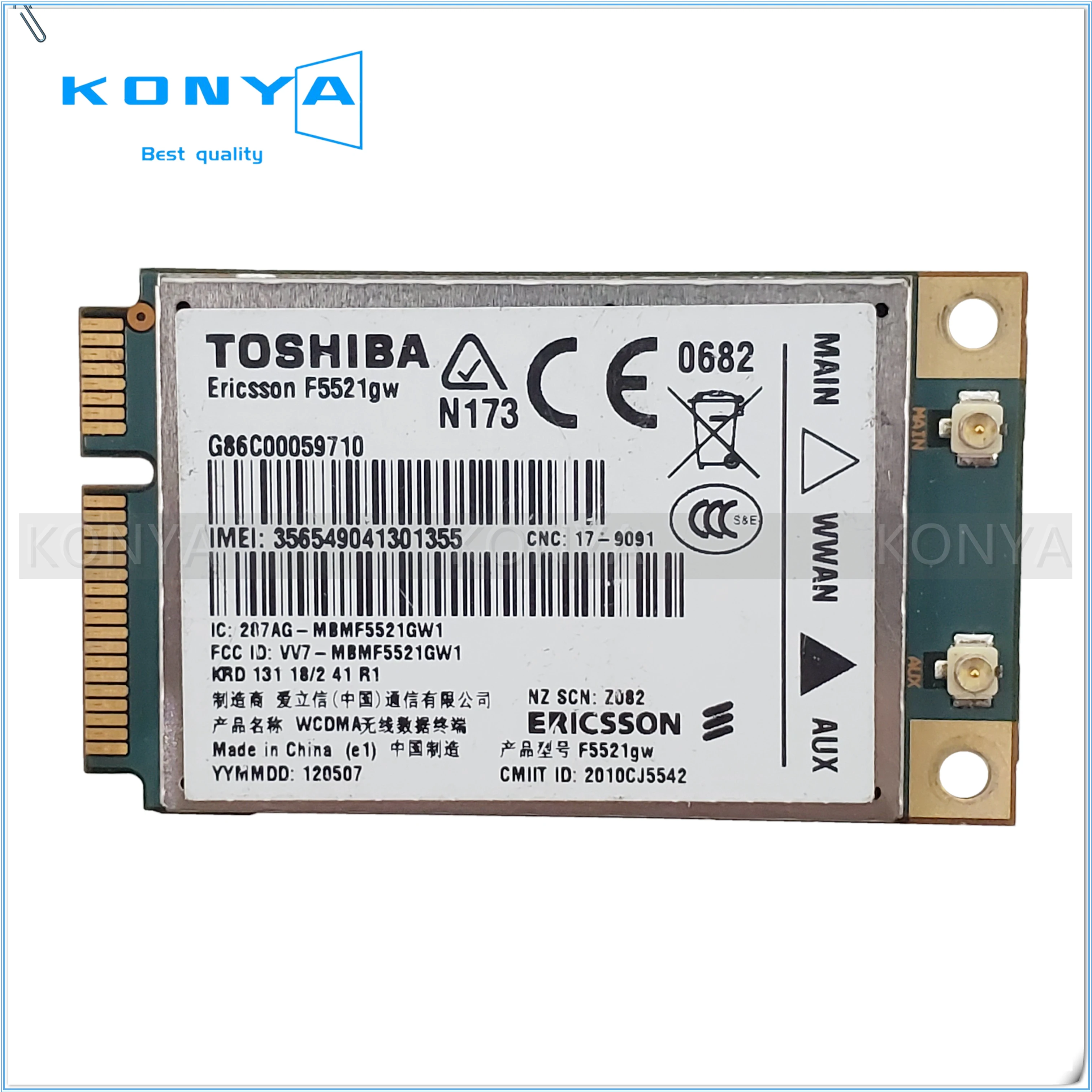 Module 3G avec GPS pour Ericsson F5521GW, 21Mbps WCDMA HSPA + communication sans fil Mini PCI-E, carte réseau 3G pour Dell ASUS Acer