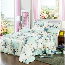 Bedding Set 3PCS New 100% Pure Mulberry Silk Duvet Cover Oxford Pillowcase Floral Multicolor Multi Size