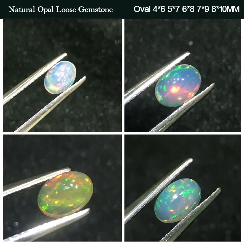 CSJ 100% Genuine Natural Opal Loose Gemstone Oval Cut for Diy Jewelry 925 Silver Gold Fine Cutting Gem