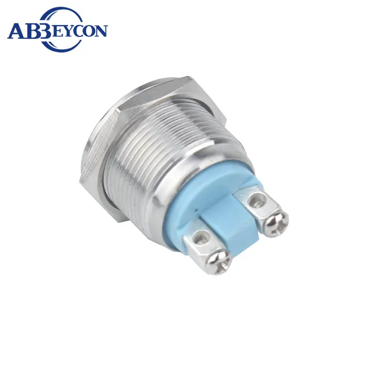 Flache Runde Schraube Terminal Edelstahl Durchmesser 19mm LED Blau Farbe Wasserdichte Runde Dot LED Metall Shell Anzeige Licht