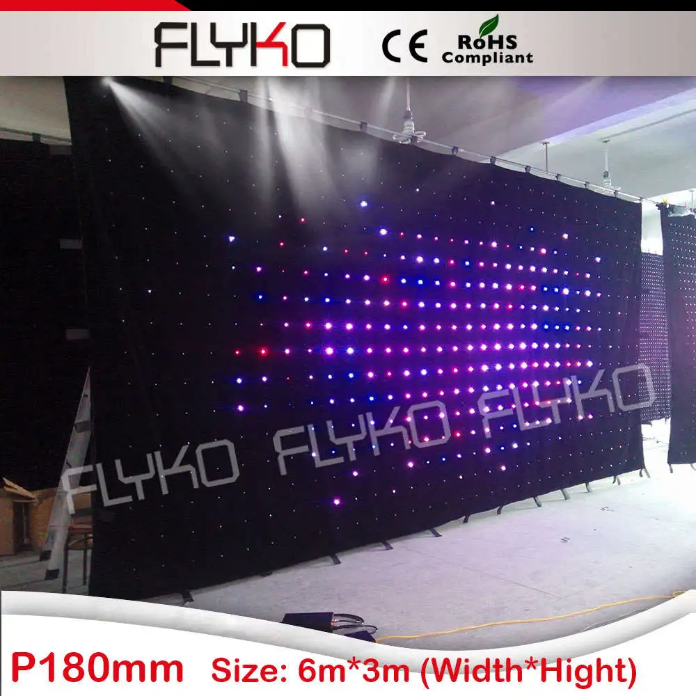 

free shipping p18 led curtain 3x6m new product