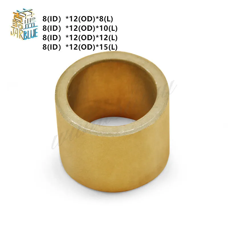 

10pcs M8x8/10/12/15mm Copper brass bushing guide sleeve Precision Oil bearing OD=12mm