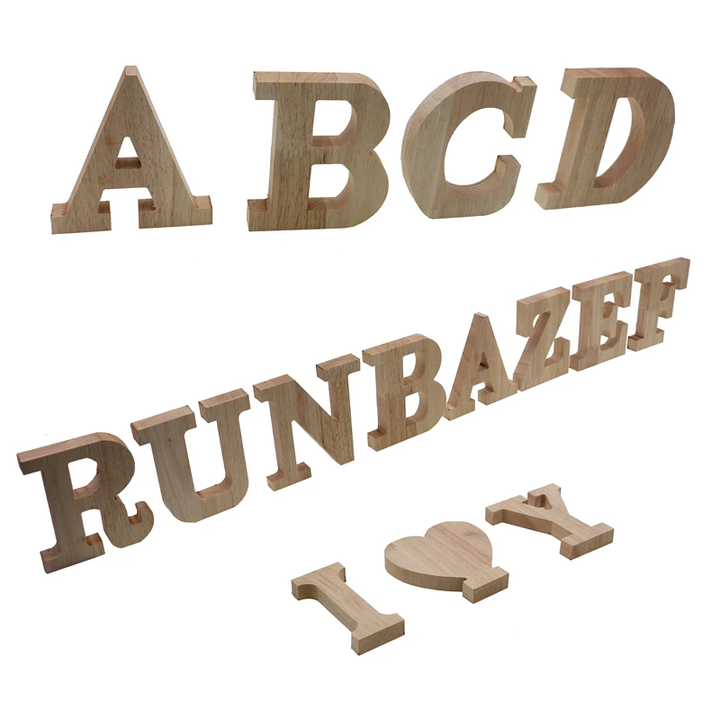 RUNBAZEF Decor Color Wooden Letter 26 Wood English Alphabet Letters Home Wedding Party Tools Decoration Number DIY Handcrafts