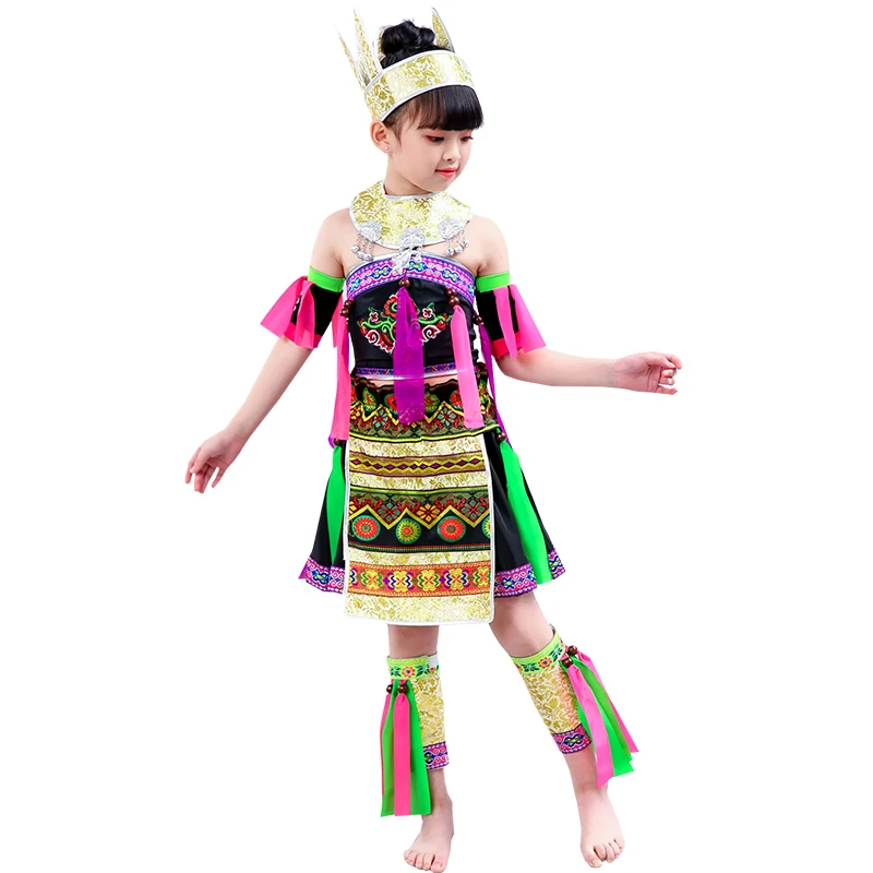 children dance costumes china national dance kindergarten performance clothing minority clothes for girls festival dance