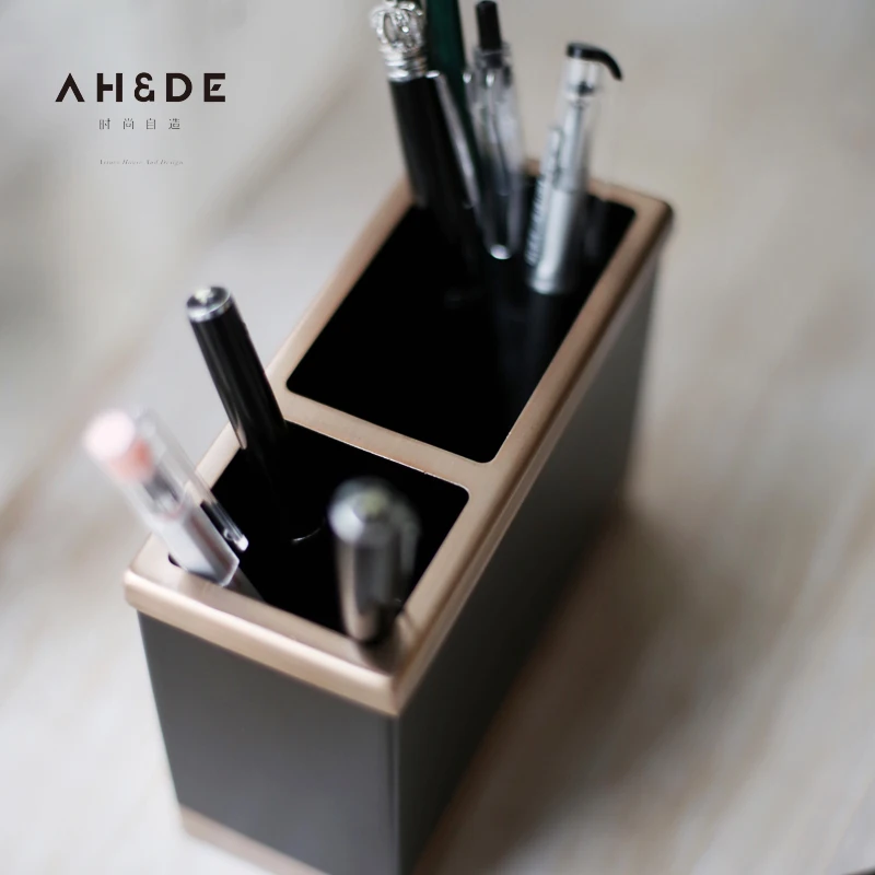 copper color pen cartridge Retro office pen holder European style pen barrel simple creative desktop orgnazier