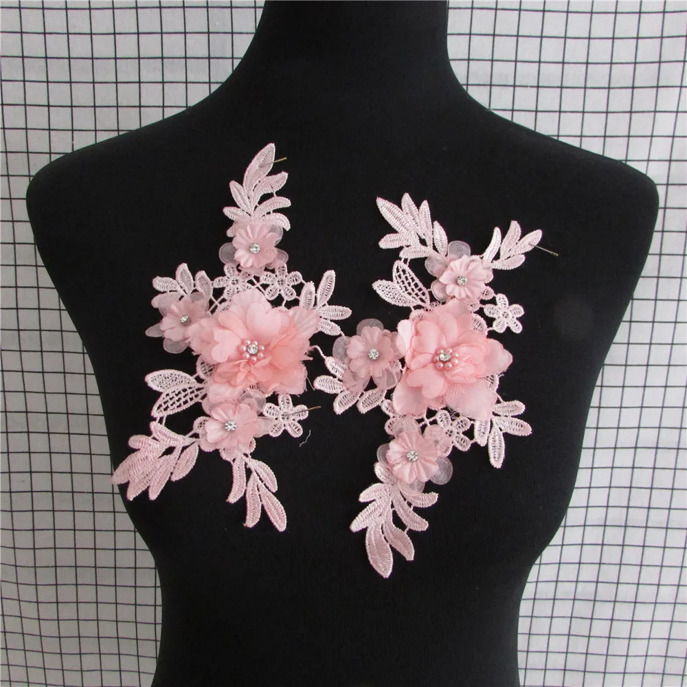 decoration dress pattern embroidery neckline decoration process Applique Venise Lace Collar Sewing Fabric Costume Fine Floral