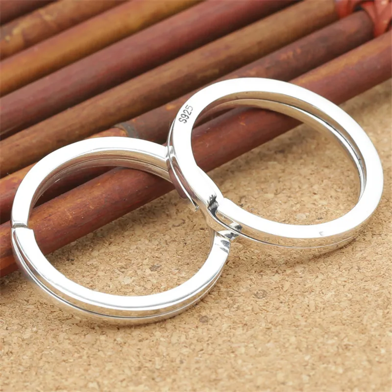 925 Sterling Silver Large Key Ring Split Ring for Key Chain Diameter 30mm